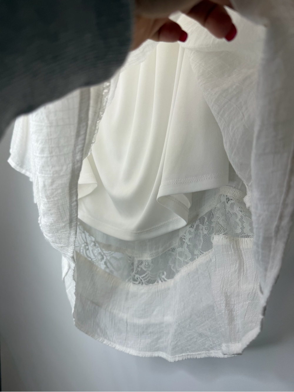 Thalia Sodi Boho White Lace-Trim Peasant Blouse - Picture 9 of 11
